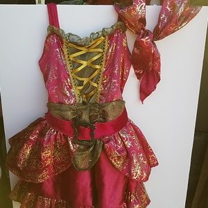 HALLOWEEN Girls maroon&gold costume size small 4-6
